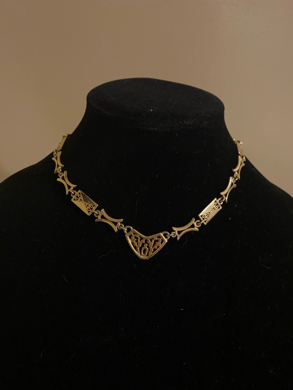 Gold Tone Filigree Link Necklace - Women's Jewelry